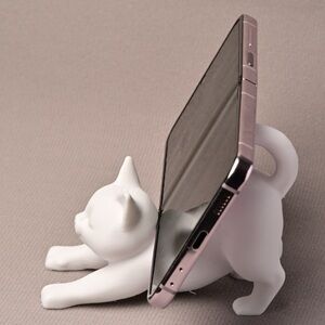 White Cat Phone Holder